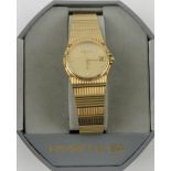 A Favre-Leuva gentlemen's wristwatch, with integrated gold-plated strap and case,