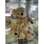 A 20th Century gold plush articulated teddy bear with inoperative voice box,