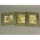 18th century Dutch School, Interior Scene, lithograph, 17 x 22cm, together with two further similar,