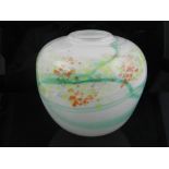 A Chris Comins ovoid glass vase,