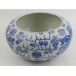 A Chinese blue and white porcelain brush pot,