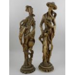 Two Chinese resin figural studies. H.