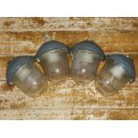 Four Russian Industrial ceiling lights.