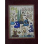 Late 19th / early 20th century Persian school, a dancing scene, watercolour. H.8cm W.