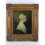 19th century British school, a portrait study of a lady, signed lower right 'H.