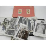 A quantity of postcards of Edward VIII, together with a complete set of film star cigarette cards.