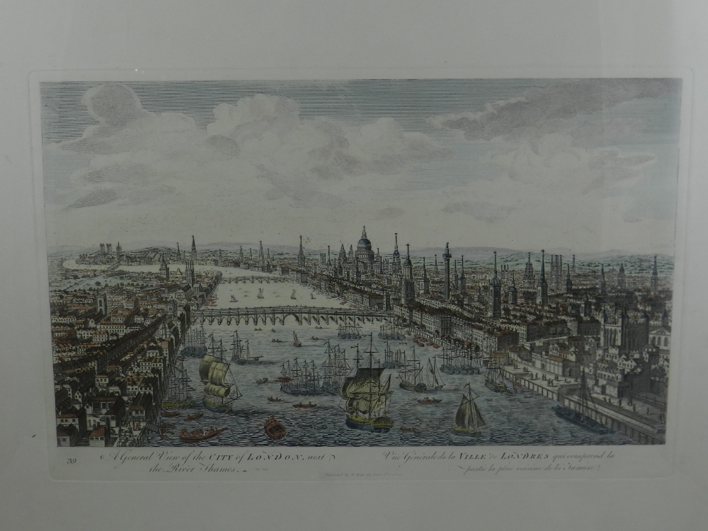 19th century British school, 'The City of London', engraving, together with two companion studies,