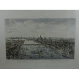 19th century British school, 'The City of London', engraving, together with two companion studies,