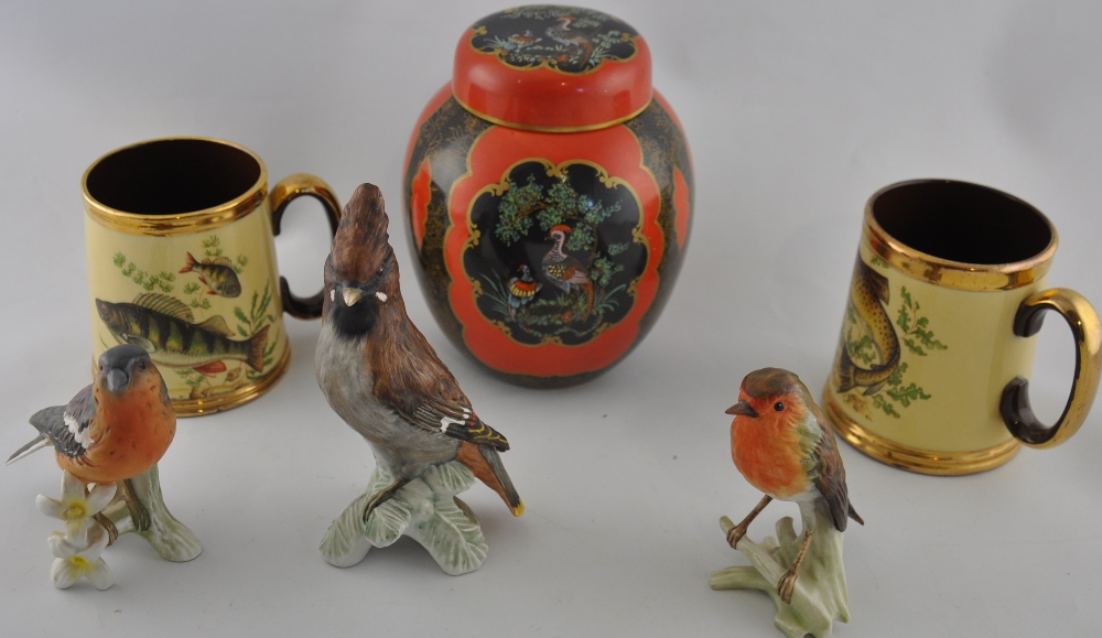 An early 20th Century Carltonware Asiatic bird ginger jar and cover,