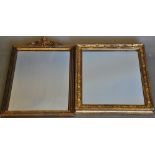 A rectangular gilt framed wall mirror, H.