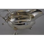 A George III Scottish silver sauce boat,