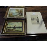 Edmund Gibson, The River, York, signed engraving,