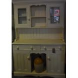 A Victorian style cream painted pine dresser,