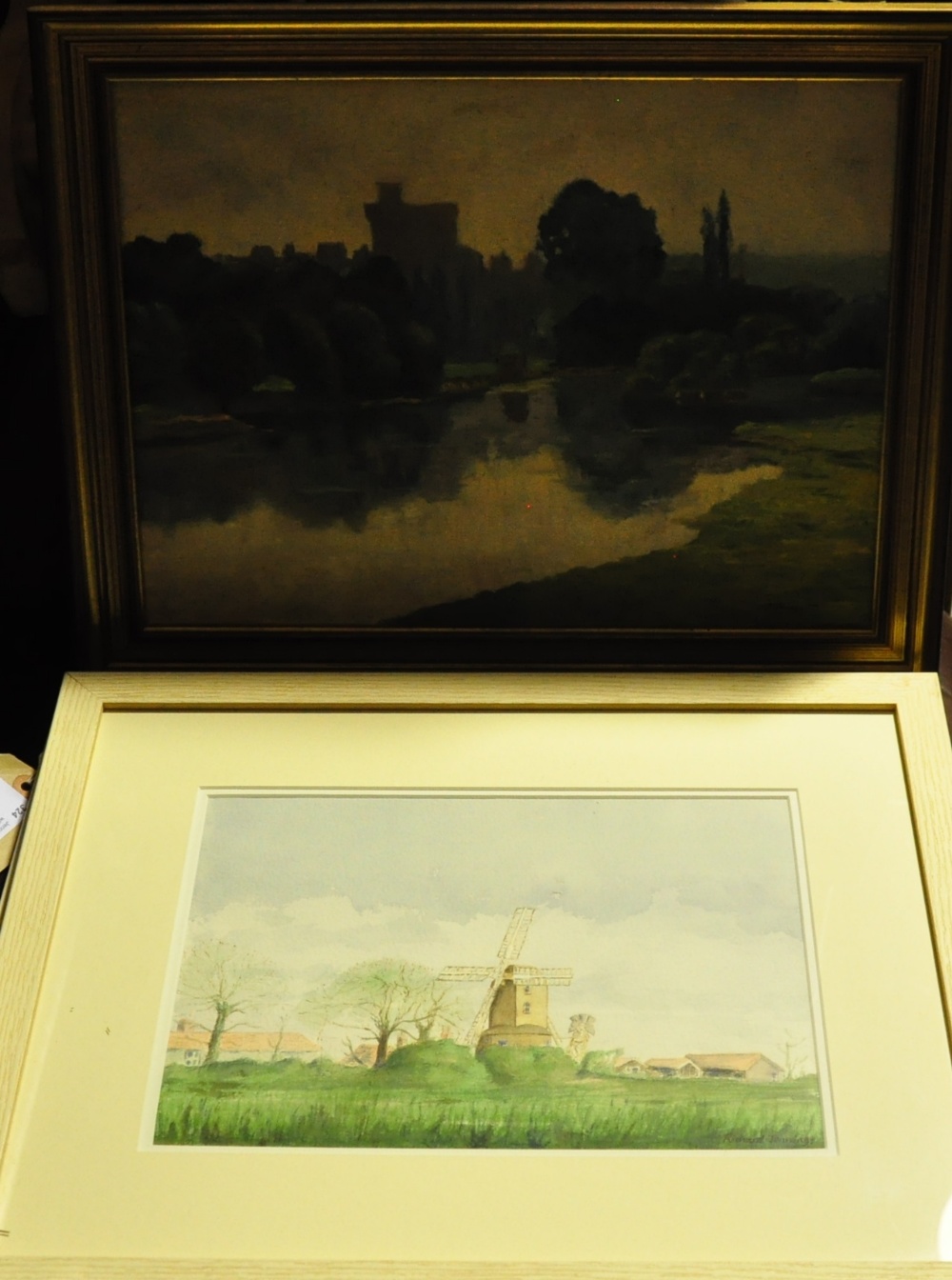 Jennings, View of Windsor, oil on canvas, together with a pair of watercolours,