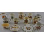 A collection of 14 Royal commemorative cups, saucers etc,