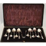 A set of 12 Victorian teaspoons and tongs, Birmingham 1897,