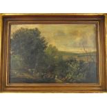 19th Century English School, Game Shooting, oil on canvas, indistinct signature lower right,