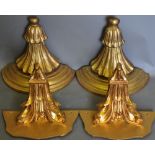 Two pairs of 18th Century design carved giltwood wall sconces,