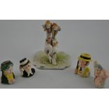 A group of four Masons character pots including two grannies, a showman and elegant lady, H.