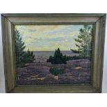 Early 20th century Dutch school, 'Heather', a woodland scene, oil on canvas, unsigned.