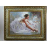 Manner of Edward Degas, late 20th century, Ballet Dancer, oil on canvas,  30 x 40cm.