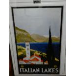 Lausanne-Ouchy poster, printed later, together with a Italian Lakes poster, printed later, 100 x