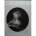19th century, Elegent Lady with Sheet Music, print, 53 x 40cm (oval).