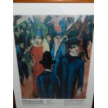 Franed exhibition poster, 'Master-works of Expressionism, 82 x 56cm.