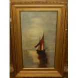 Late 19th/ early 20th century Continental School, a maritime study of a ship at sea, oil on