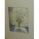 Joan Pavvy (20th century British school), still life study of flowers, watercolour. H.25cm W.20cm