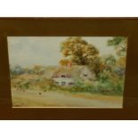 Early 20th century British school, a bucolic study, watercolour, signed lower left. H.25cm W.35cm