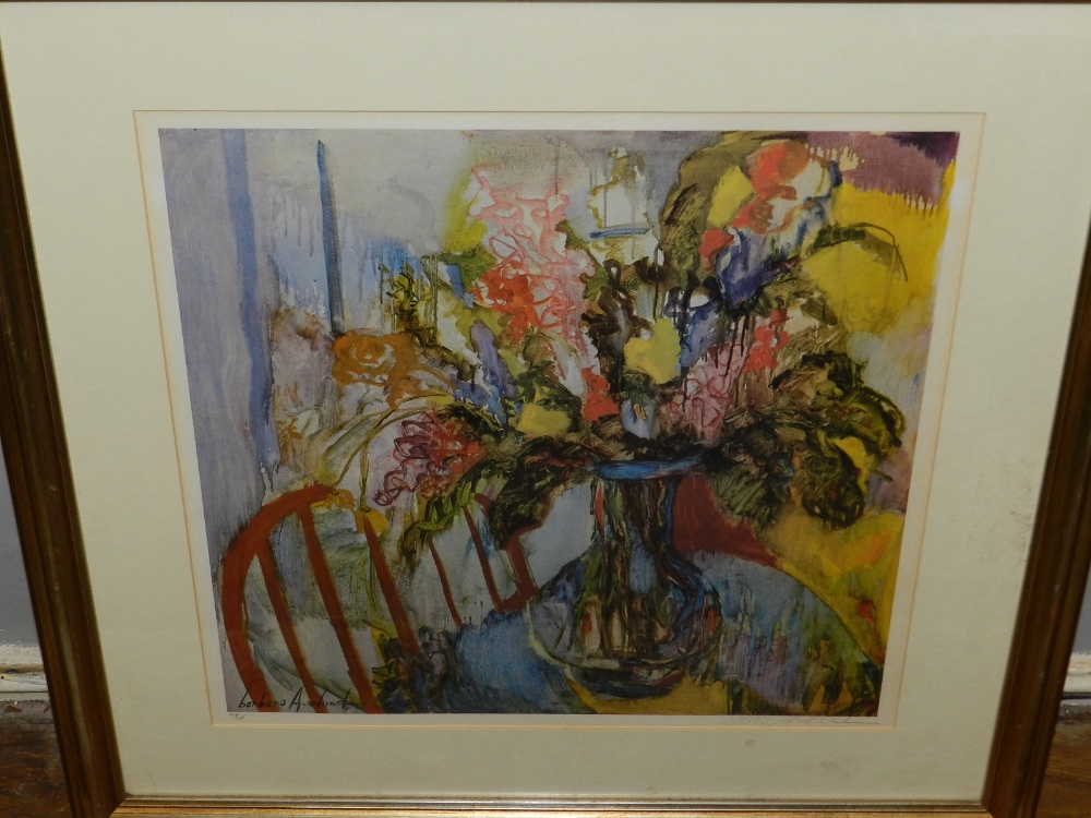 Barbara A Wood (20th century British school). A study of flowers, print, signed in pencil lower