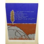 Contemporary Continental school, 'The Hunger of Bread Eaten', screen print, signed in pencil lower