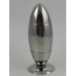 A novelty chrome cocktail shaker, in the form of a missile. H.19cm