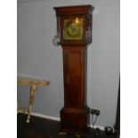 An 18th century oak thirty hour longcase clock, the architectural case with Corinthian columns