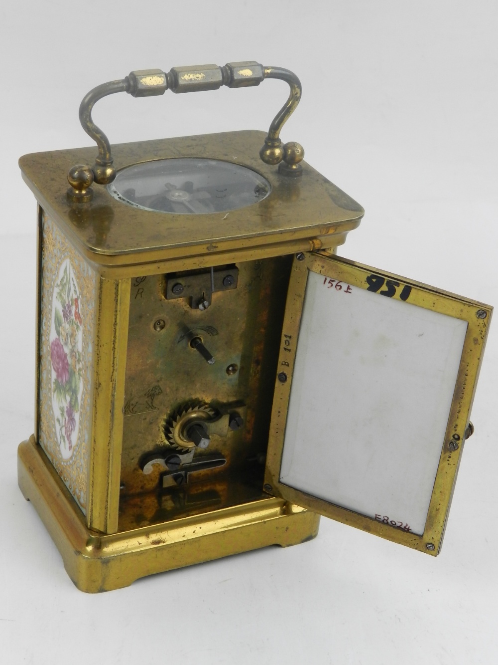 A late 19th century brass carriage clock, - Image 3 of 3