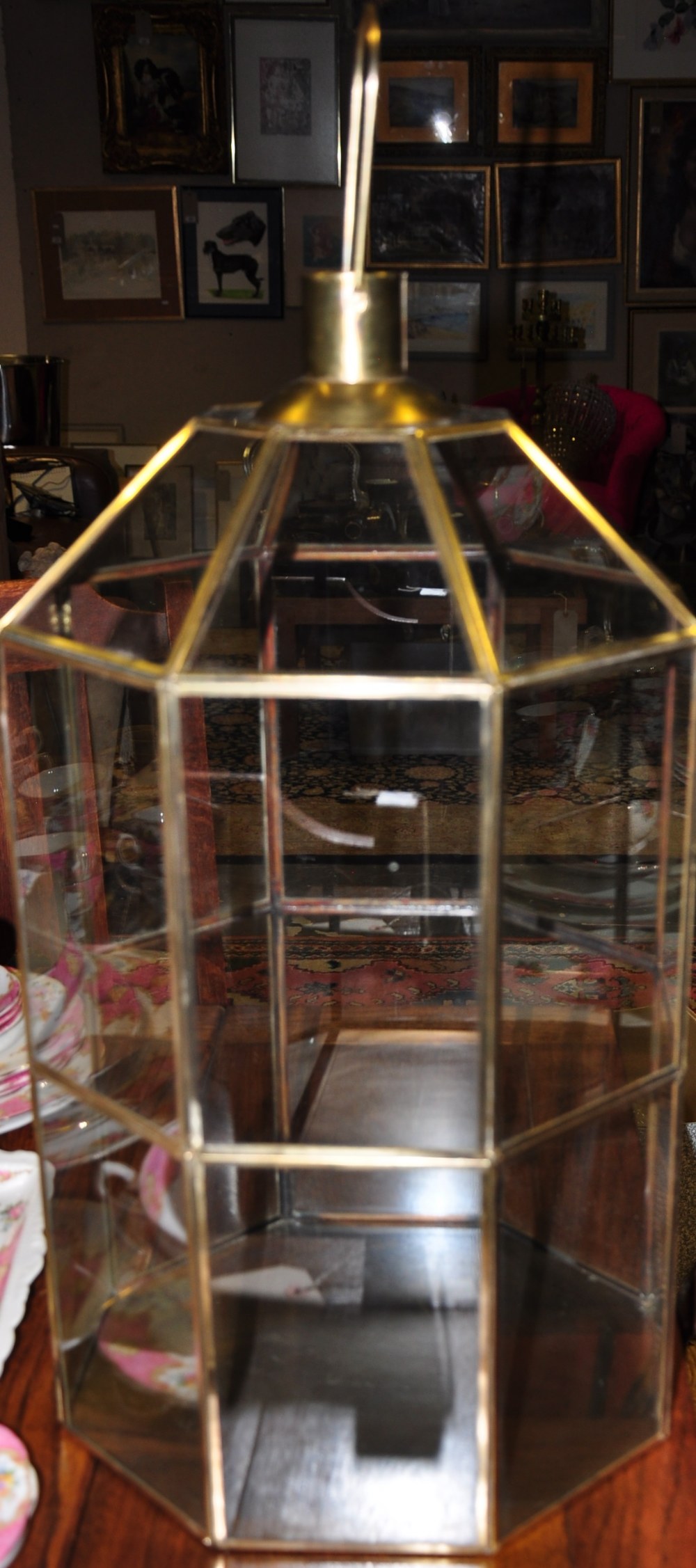 A brass framed glazed lantern