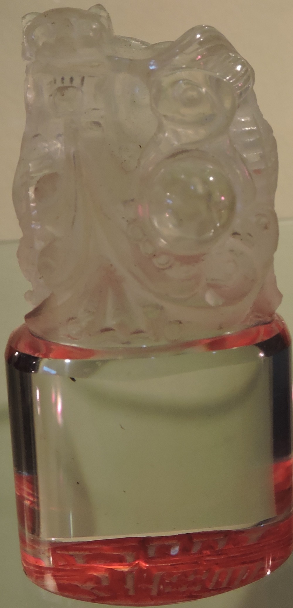 A Chinese crystal seal in the form of a dragon