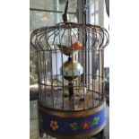 A Swiss style bird cage automaton timepiece,