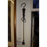 A set of 18th century wrought iron beam balance sack scales