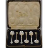 Set of silver coffee spoons,