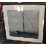 A 20th Century English School study of a sloop, oil on canvas laid on board,