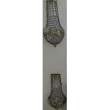 A pair of Louis XVI design crystal and gilt metal baluster shape wall lights,