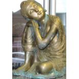 A gilt metal Buddha statue,