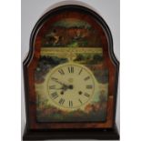 A modern cherrywood veneer cased mantel clock with German movement,