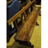 An early 20th Century oak church pew, formerly from the Hounslow Salvation Army chapel. L.