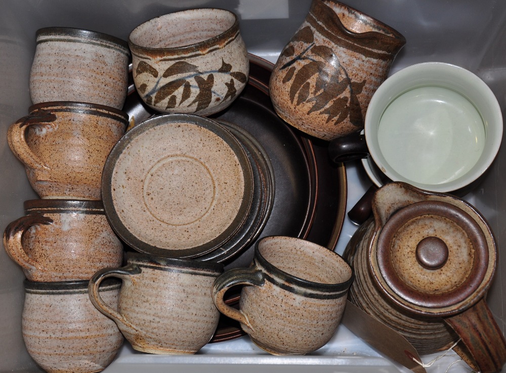 A 1970s studio pottery coffee service for six,