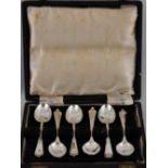 Set of six silver tea spoons,