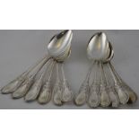 A set of 12 silver tablespoons by L.