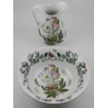 A Portmeirion 'Botanic Garden' ewer and bowl set,